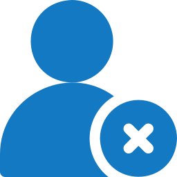 Person with X Indicating Termination Icon
